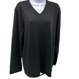John Varvatos Black Merino Wool Acrylic Women’s L